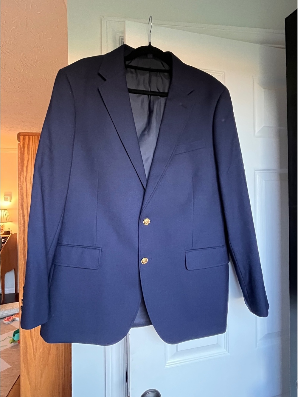 J.Crew Thompson University Blazer 44R Navy Blue Gold Buttons